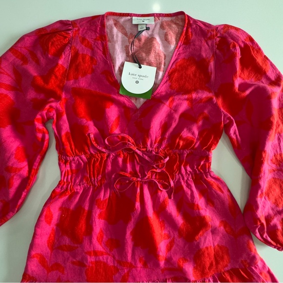 SALE! NWT Classic Rose Linen Long Sleeve Maxi Dress-kate spade new york x Target - Picture 6 of 10